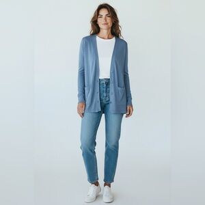 J. Jill Snap Front Cashmere Blend Cardigan Blue Size XS